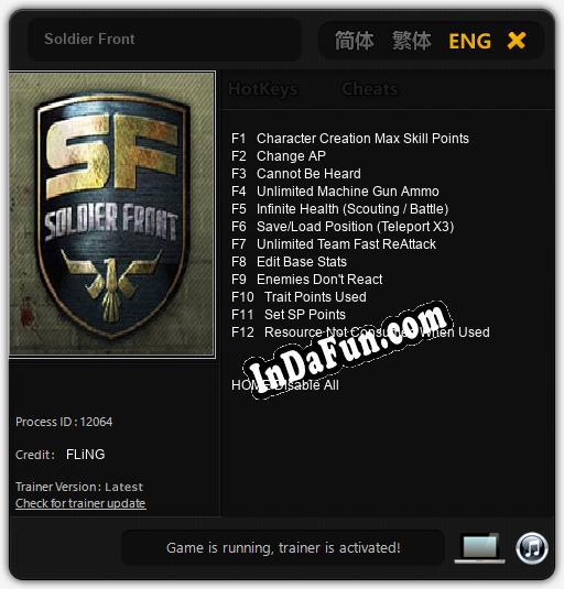 Soldier Front: Cheats, Trainer +12 [FLiNG]