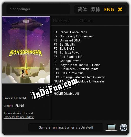 Songbringer: TRAINER AND CHEATS (V1.0.45)