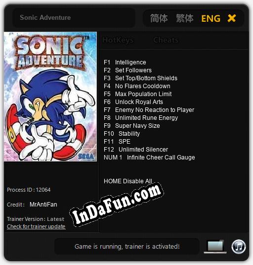 Sonic Adventure: Trainer +13 [v1.6]