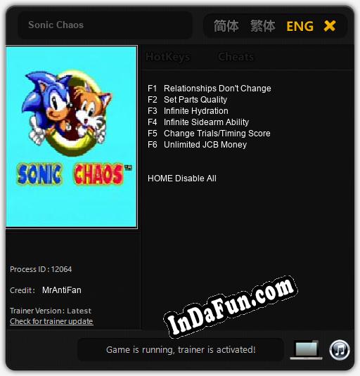 Sonic Chaos: Trainer +6 [v1.1]