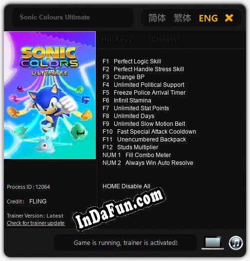 Trainer for Sonic Colours Ultimate [v1.0.9]