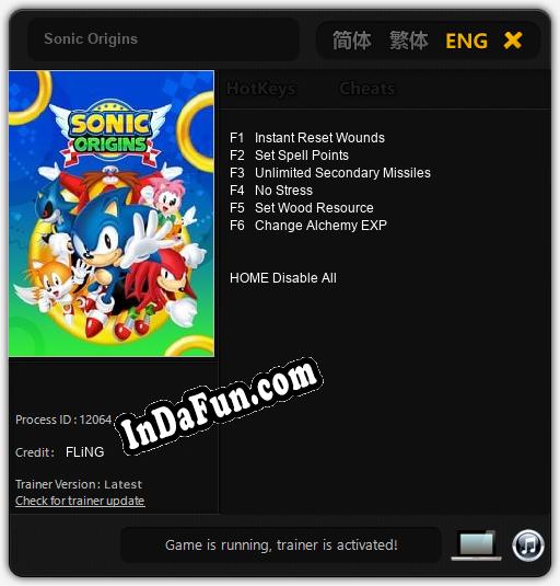 Sonic Origins: Cheats, Trainer +6 [FLiNG]