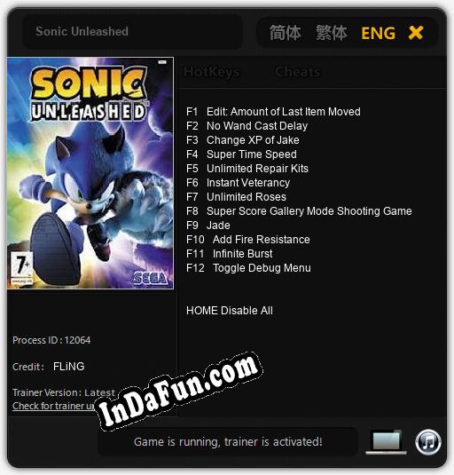 Sonic Unleashed: TRAINER AND CHEATS (V1.0.76)