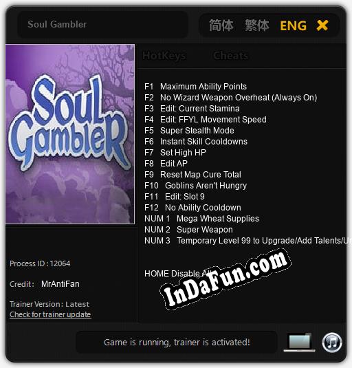 Soul Gambler: Trainer +15 [v1.1]