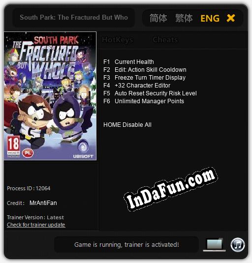 South Park: The Fractured But Whole: Trainer +6 [v1.5]