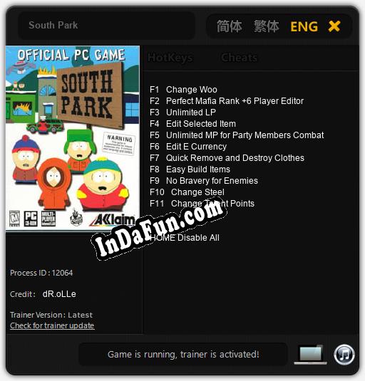 South Park: Cheats, Trainer +11 [dR.oLLe]