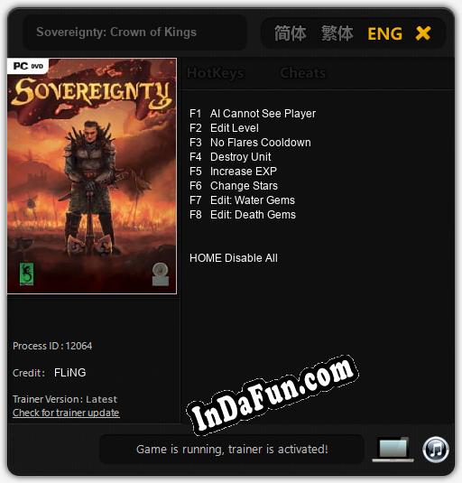 Sovereignty: Crown of Kings: TRAINER AND CHEATS (V1.0.5)