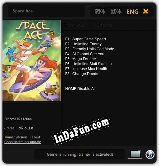 Space Ace: Cheats, Trainer +8 [dR.oLLe]