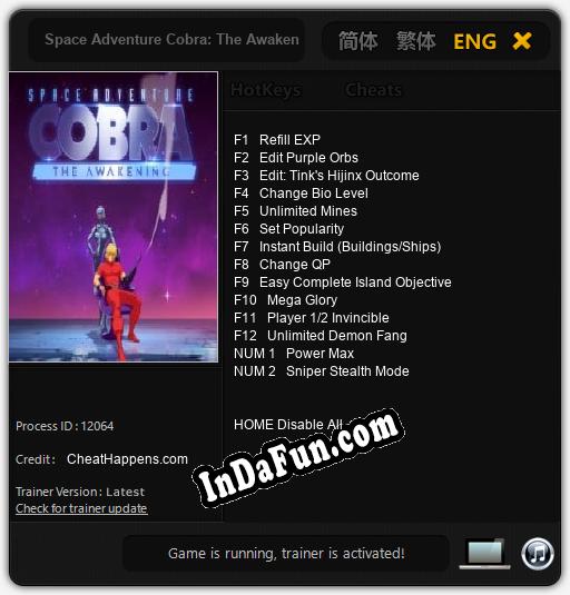 Space Adventure Cobra: The Awakening: Trainer +14 [v1.4]