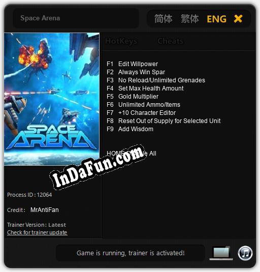 Space Arena: TRAINER AND CHEATS (V1.0.73)