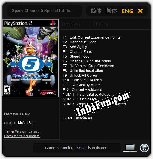 Trainer for Space Channel 5 Special Edition [v1.0.4]