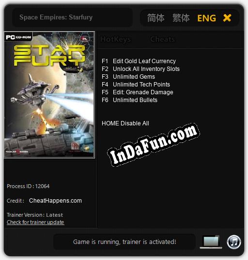 Space Empires: Starfury: Cheats, Trainer +6 [CheatHappens.com]