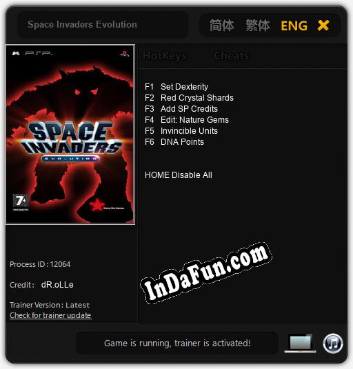Space Invaders Evolution: Cheats, Trainer +6 [dR.oLLe]