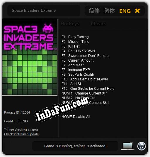 Trainer for Space Invaders Extreme [v1.0.4]