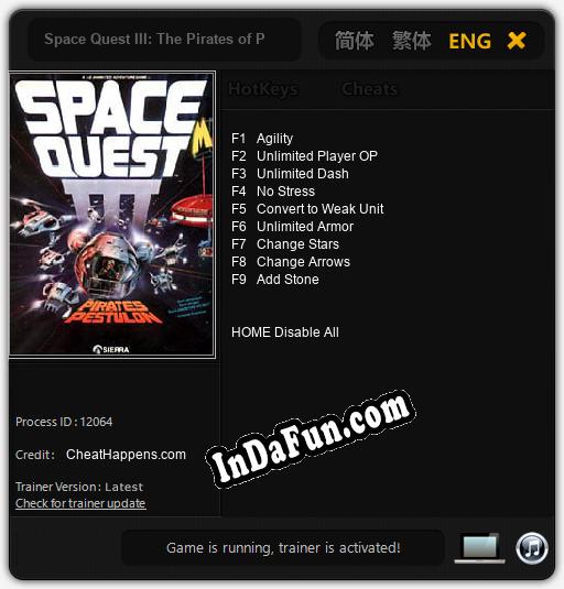 Space Quest III: The Pirates of Pestulon: TRAINER AND CHEATS (V1.0.9)