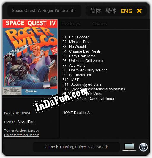 Space Quest IV: Roger Wilco and the Time Rippers: Trainer +14 [v1.8]