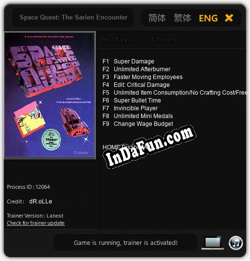 Space Quest: The Sarien Encounter: Trainer +9 [v1.3]