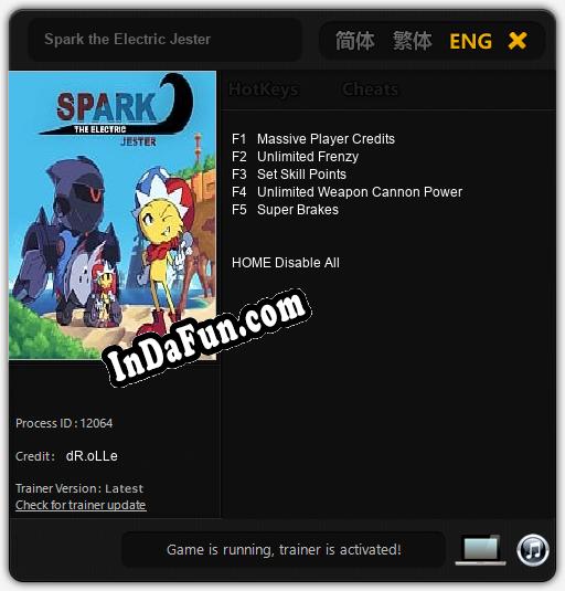 Spark the Electric Jester: Cheats, Trainer +5 [dR.oLLe]