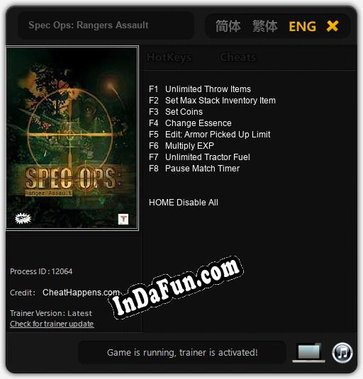 Spec Ops: Rangers Assault: Cheats, Trainer +8 [CheatHappens.com]