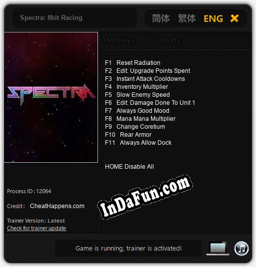 Trainer for Spectra: 8bit Racing [v1.0.2]