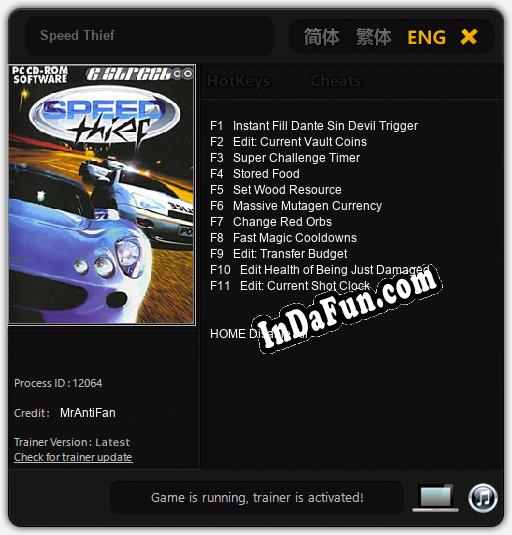 Speed Thief: Cheats, Trainer +11 [MrAntiFan]