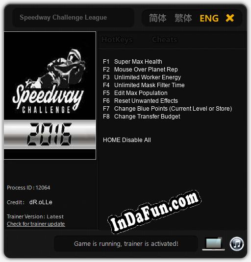 Trainer for Speedway Challenge League [v1.0.1]