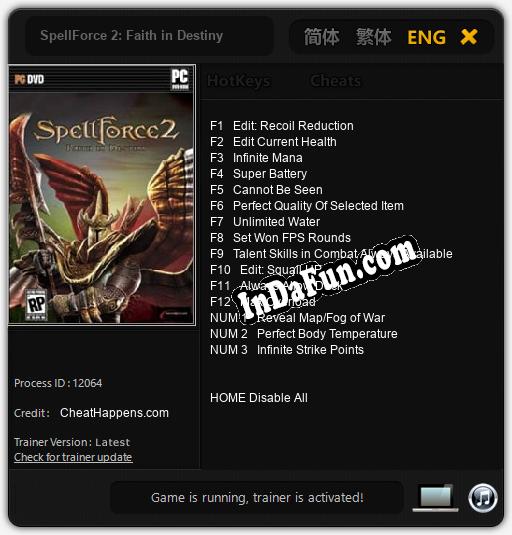 SpellForce 2: Faith in Destiny: Trainer +15 [v1.1]