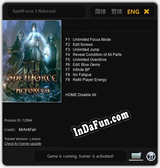 Trainer for SpellForce 3 Reforced [v1.0.7]