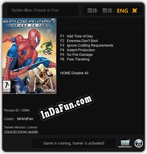 Spider-Man: Friend or Foe: TRAINER AND CHEATS (V1.0.53)