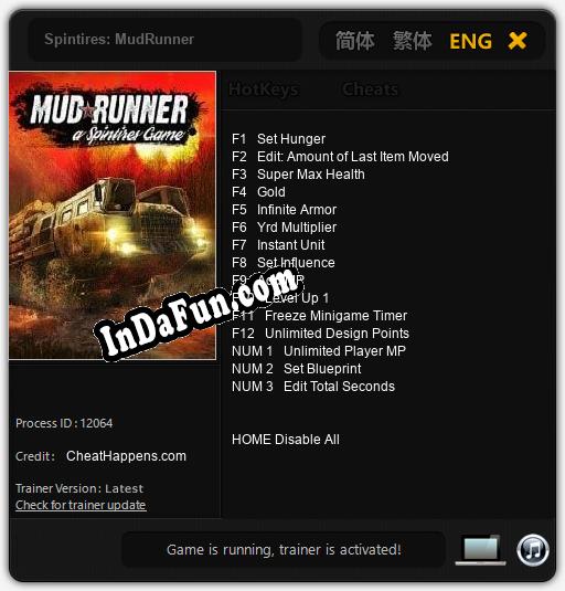 Spintires: MudRunner: Cheats, Trainer +15 [CheatHappens.com]