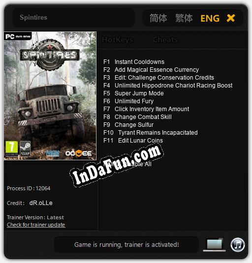 Trainer for Spintires [v1.0.1]