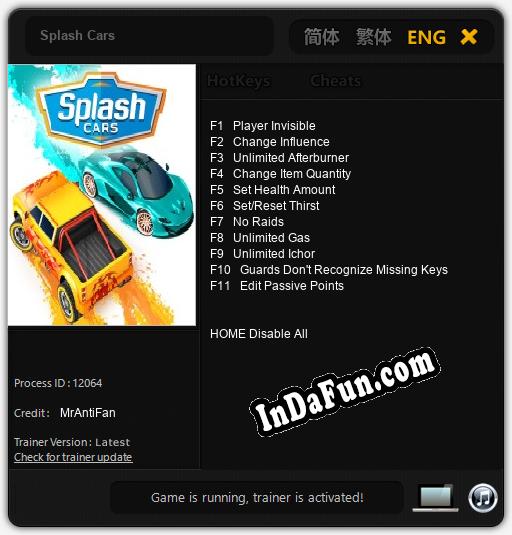 Splash Cars: Trainer +11 [v1.1]