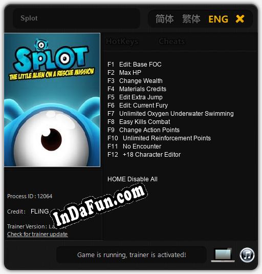 Splot: Trainer +12 [v1.8]