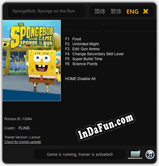 SpongeBob: Sponge on the Run: Trainer +6 [v1.5]