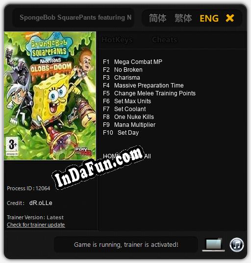 SpongeBob SquarePants featuring Nicktoons: Globs of Doom: Cheats, Trainer +10 [dR.oLLe]