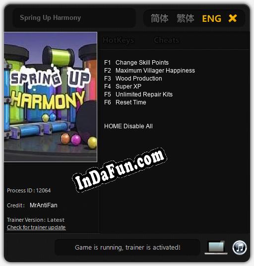 Trainer for Spring Up Harmony [v1.0.5]