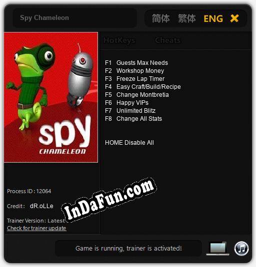 Trainer for Spy Chameleon [v1.0.4]