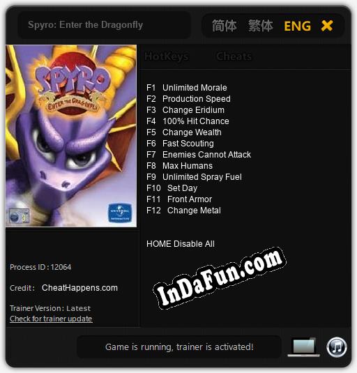 Trainer for Spyro: Enter the Dragonfly [v1.0.8]