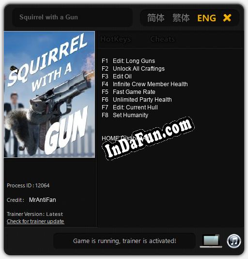 Squirrel with a Gun: Trainer +8 [v1.5]