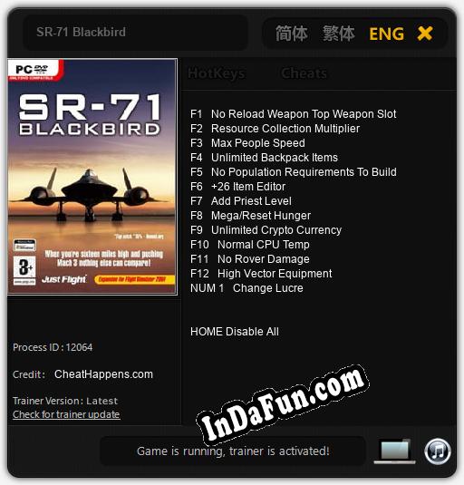 SR-71 Blackbird: Cheats, Trainer +13 [CheatHappens.com]