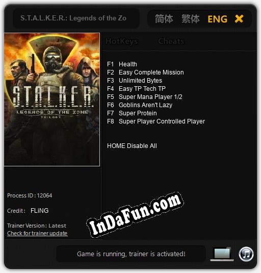 S.T.A.L.K.E.R.: Legends of the Zone Trilogy: Trainer +8 [v1.4]