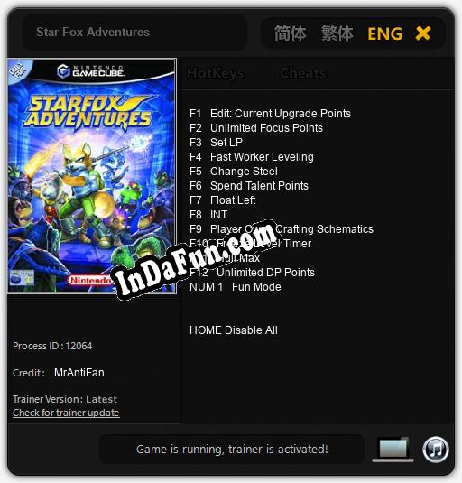 Star Fox Adventures: TRAINER AND CHEATS (V1.0.27)