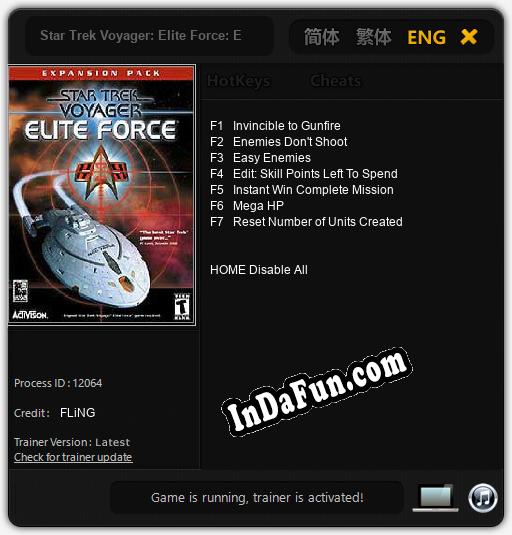 Star Trek Voyager: Elite Force: Expansion Pack: Trainer +7 [v1.9]