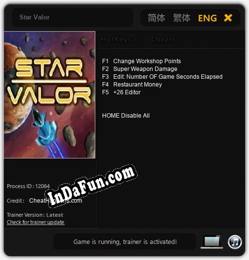 Star Valor: Cheats, Trainer +5 [CheatHappens.com]