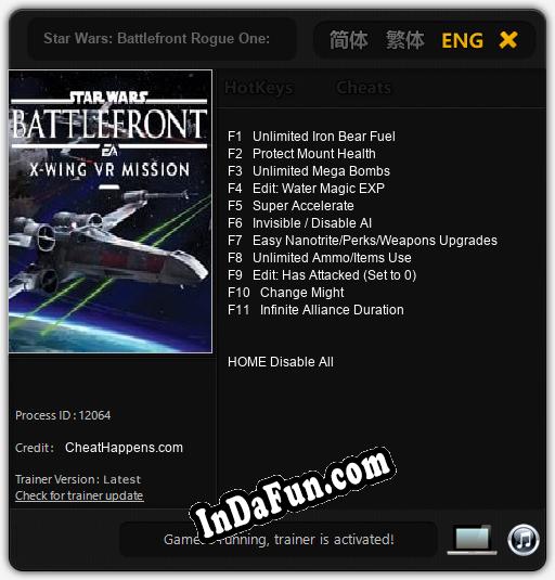 Star Wars: Battlefront Rogue One: X-Wing VR Mission: Trainer +11 [v1.5]