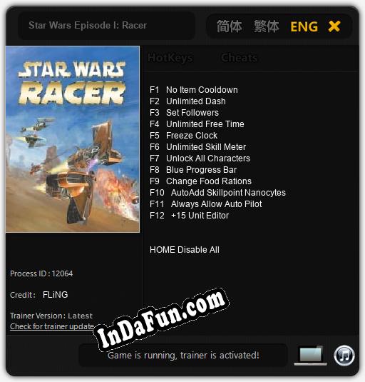 Star Wars Episode I: Racer: Cheats, Trainer +12 [FLiNG]