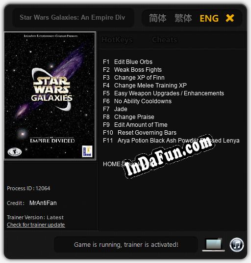 Star Wars Galaxies: An Empire Divided: TRAINER AND CHEATS (V1.0.6)