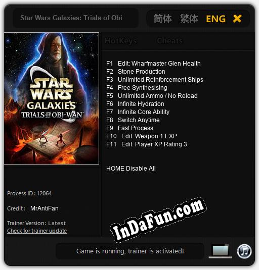 Trainer for Star Wars Galaxies: Trials of Obi-Wan [v1.0.2]