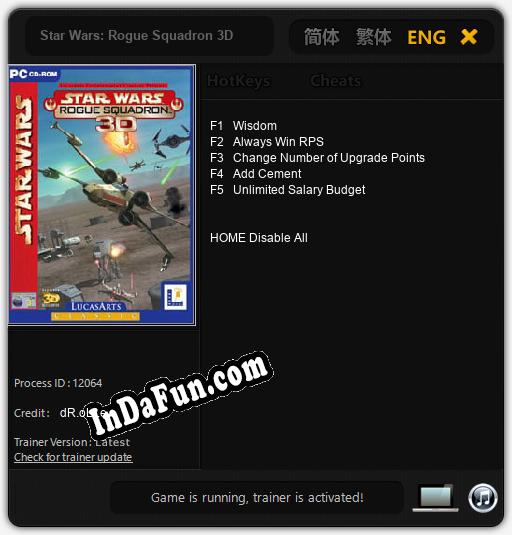 Star Wars: Rogue Squadron 3D: TRAINER AND CHEATS (V1.0.19)