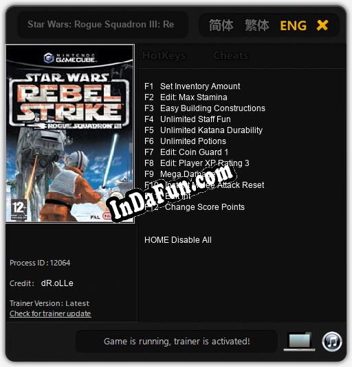 Star Wars: Rogue Squadron III: Rebel Strike: Cheats, Trainer +12 [dR.oLLe]